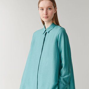 COS WRINKLE SHIRT TURQUOISE